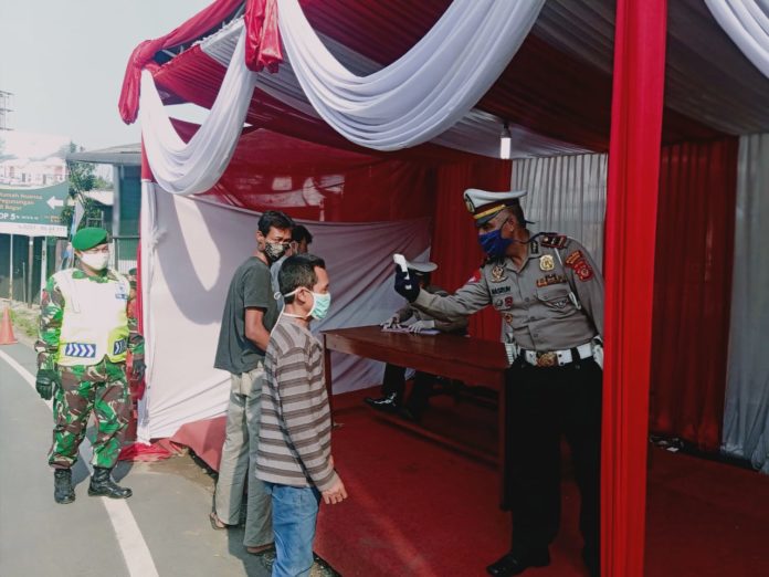 Polsek Ciampea, Polres Bogor, Akan Jaga Check Point 24 Jam Selama PSBB Corona Diterapkan